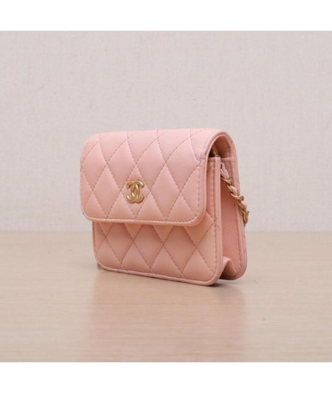CHANEL Розовая кожаная сумка через плечо, фото 2