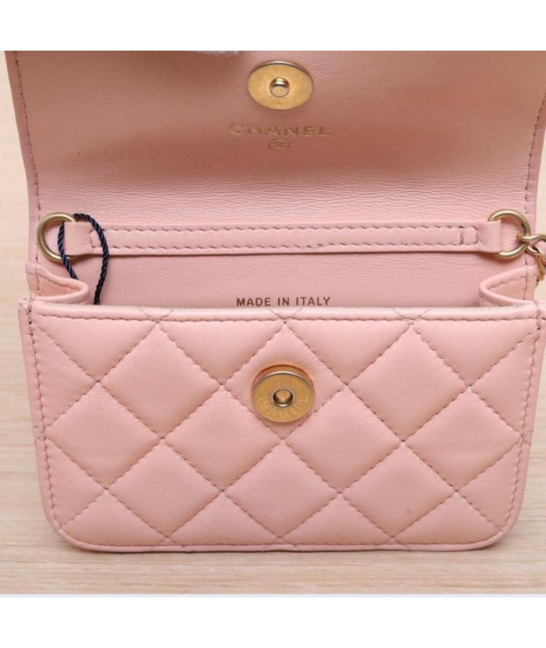 CHANEL Розовая кожаная сумка через плечо, фото 4