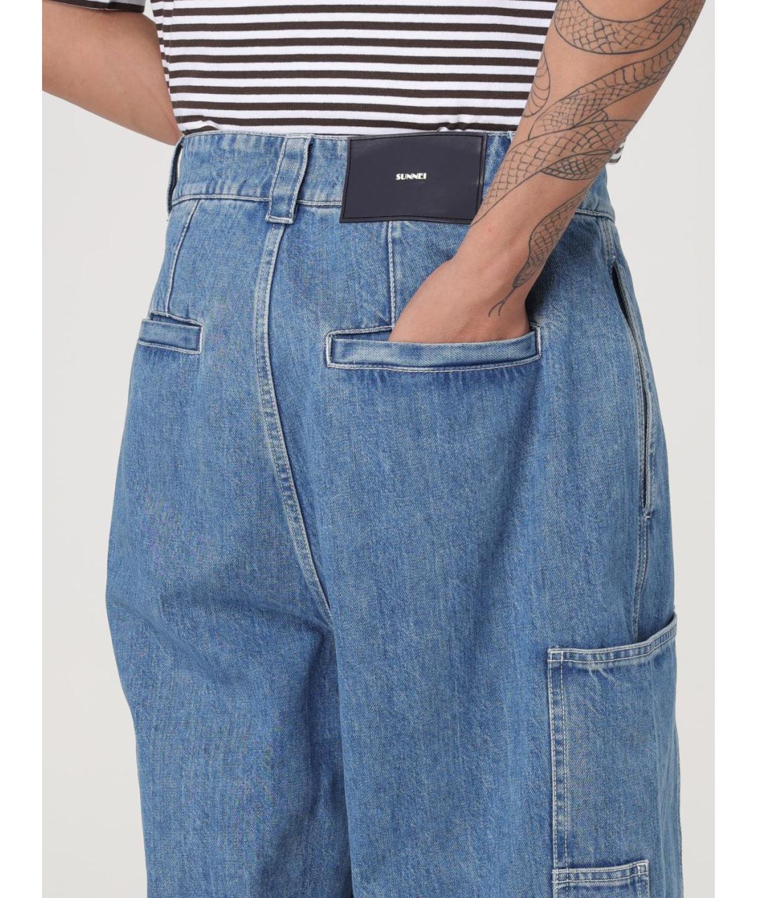 SUNNEI Синие хлопковые прямые джинсы, фото 5
