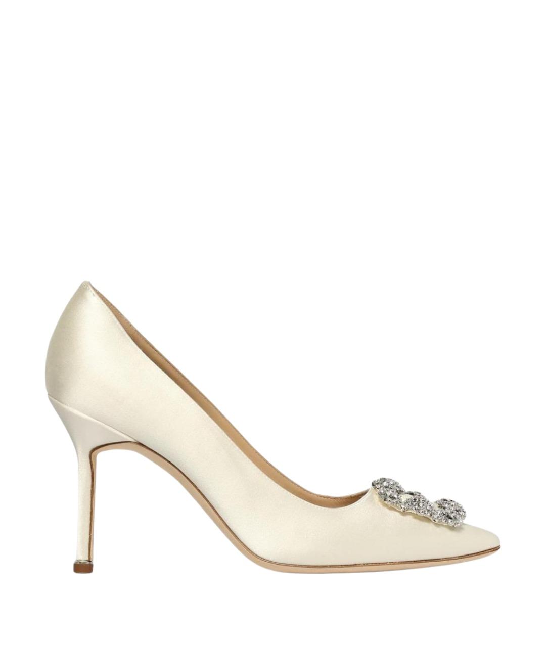 MANOLO BLAHNIK Бежевые текстильные туфли, фото 1