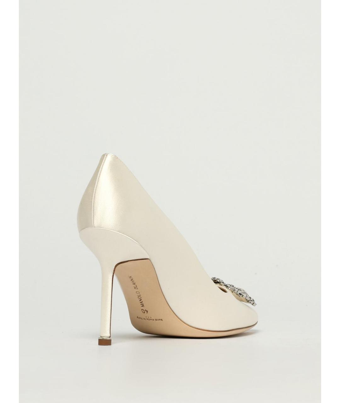 MANOLO BLAHNIK Бежевые текстильные туфли, фото 3