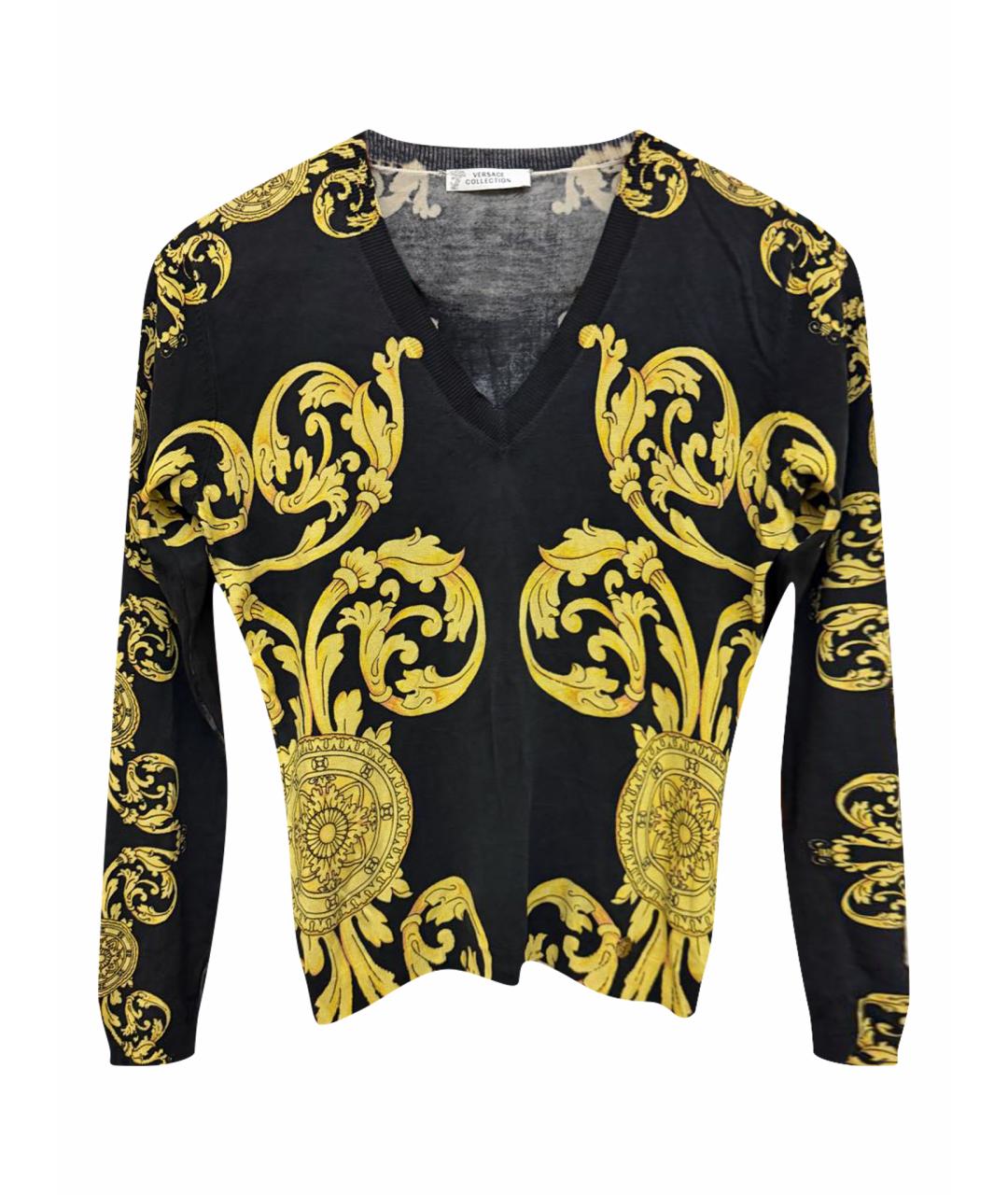 VERSACE COLLECTION Черный хлопко-эластановый джемпер / свитер, фото 1