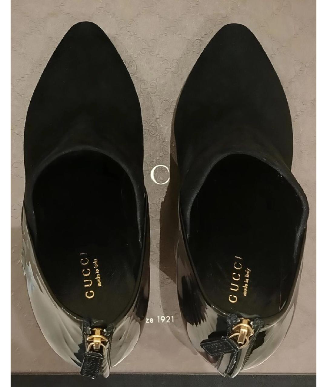 GUCCI Черные кожаные ботильоны, фото 3