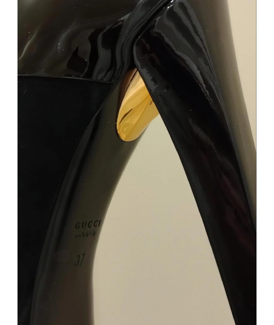 GUCCI Черные кожаные ботильоны, фото 5