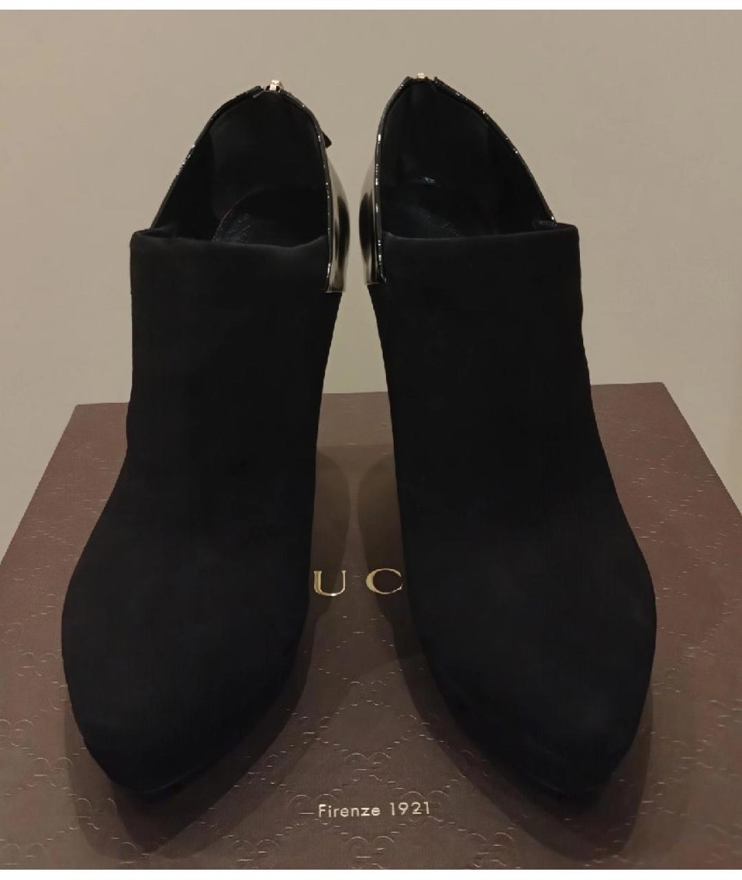 GUCCI Черные кожаные ботильоны, фото 2