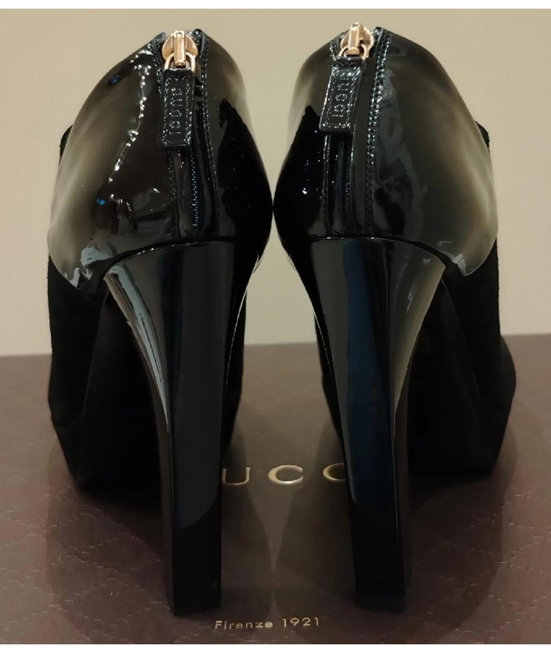 GUCCI Черные кожаные ботильоны, фото 4