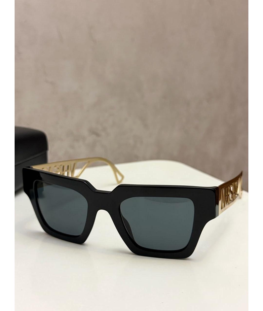 VERSACE Черные пластиковые солнцезащитные очки, фото 5