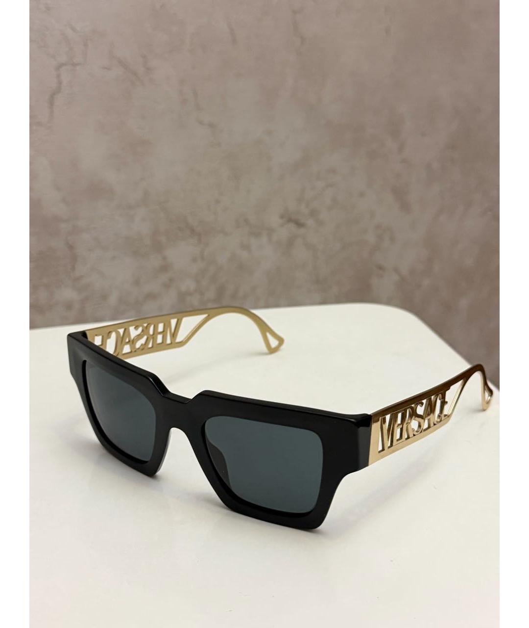 VERSACE Черные пластиковые солнцезащитные очки, фото 2