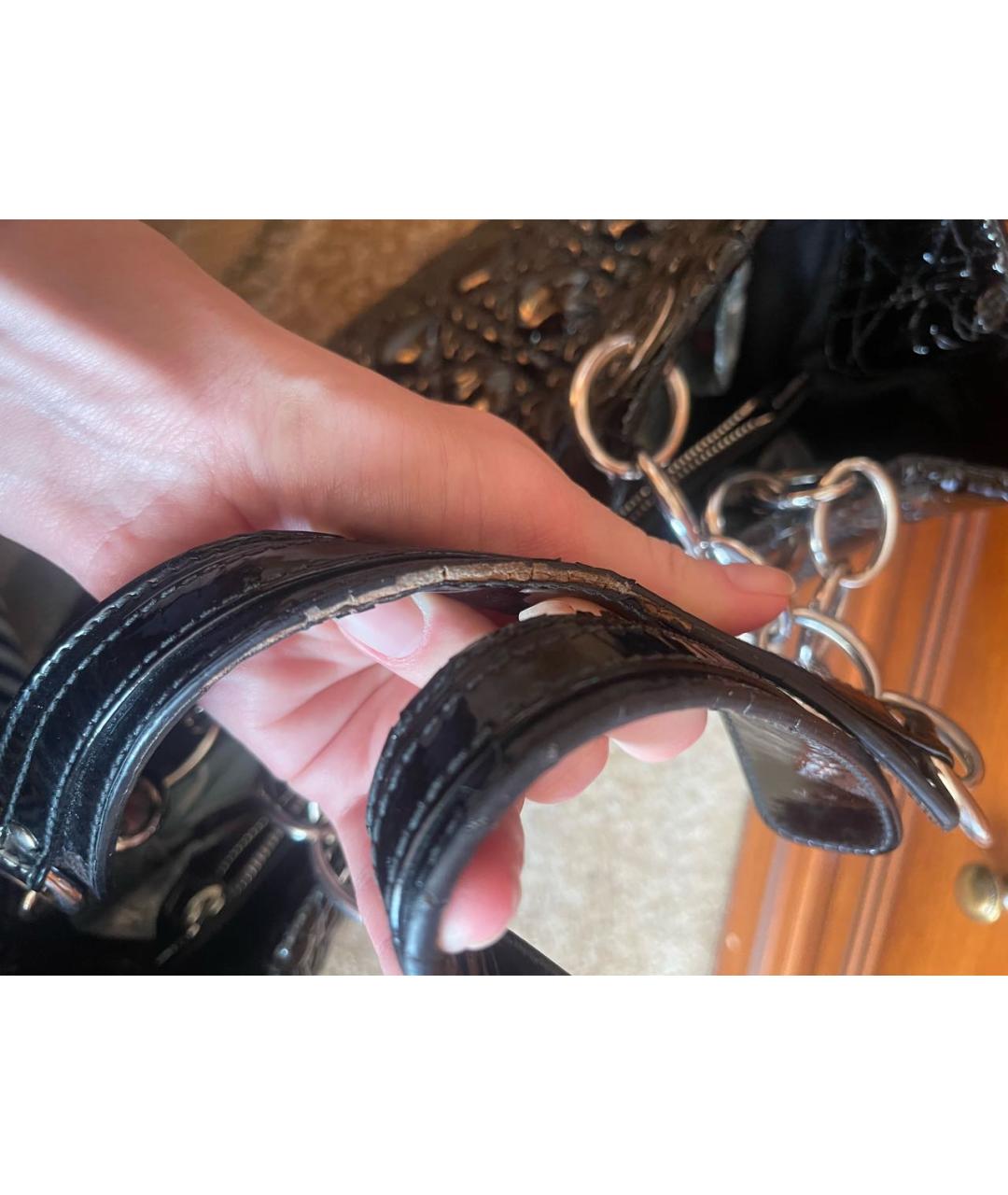 CHRISTIAN DIOR Черная сумка тоут из лакированной кожи, фото 3