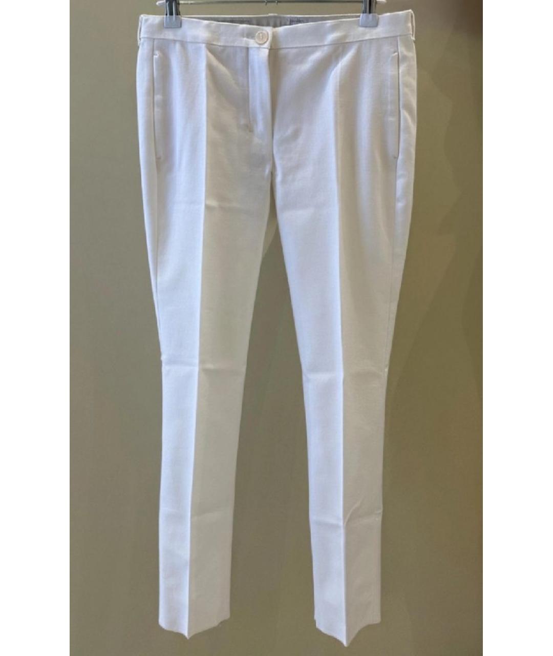 'S MAX MARA Белые хлопковые прямые брюки, фото 5