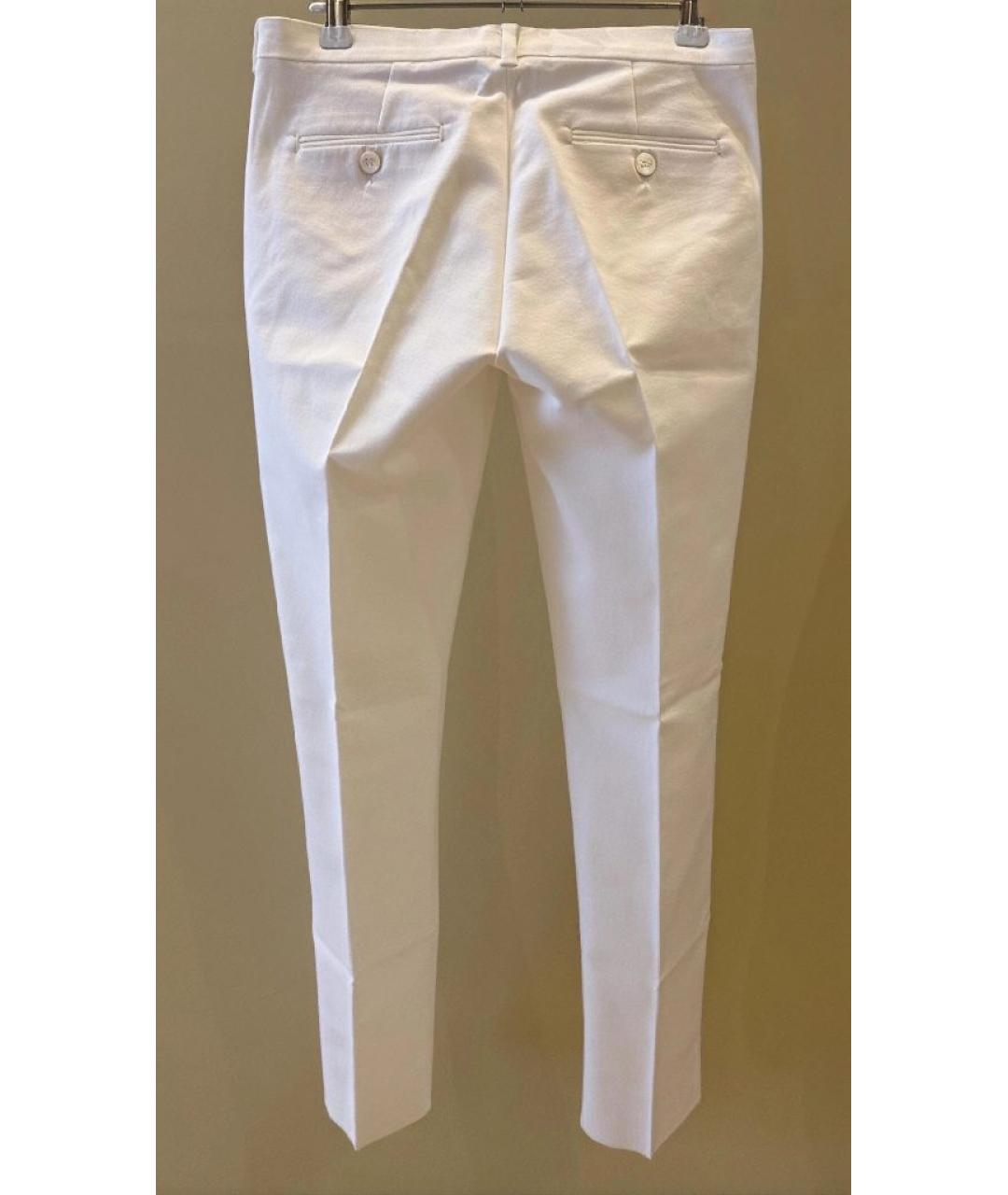'S MAX MARA Белые хлопковые прямые брюки, фото 2