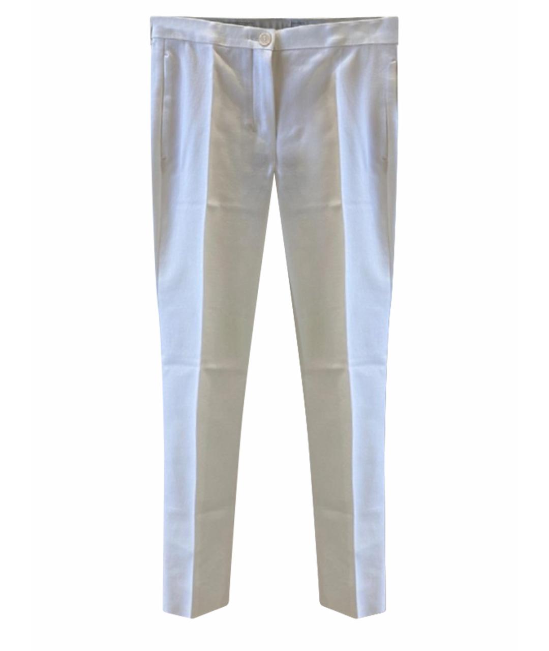 'S MAX MARA Белые хлопковые прямые брюки, фото 1