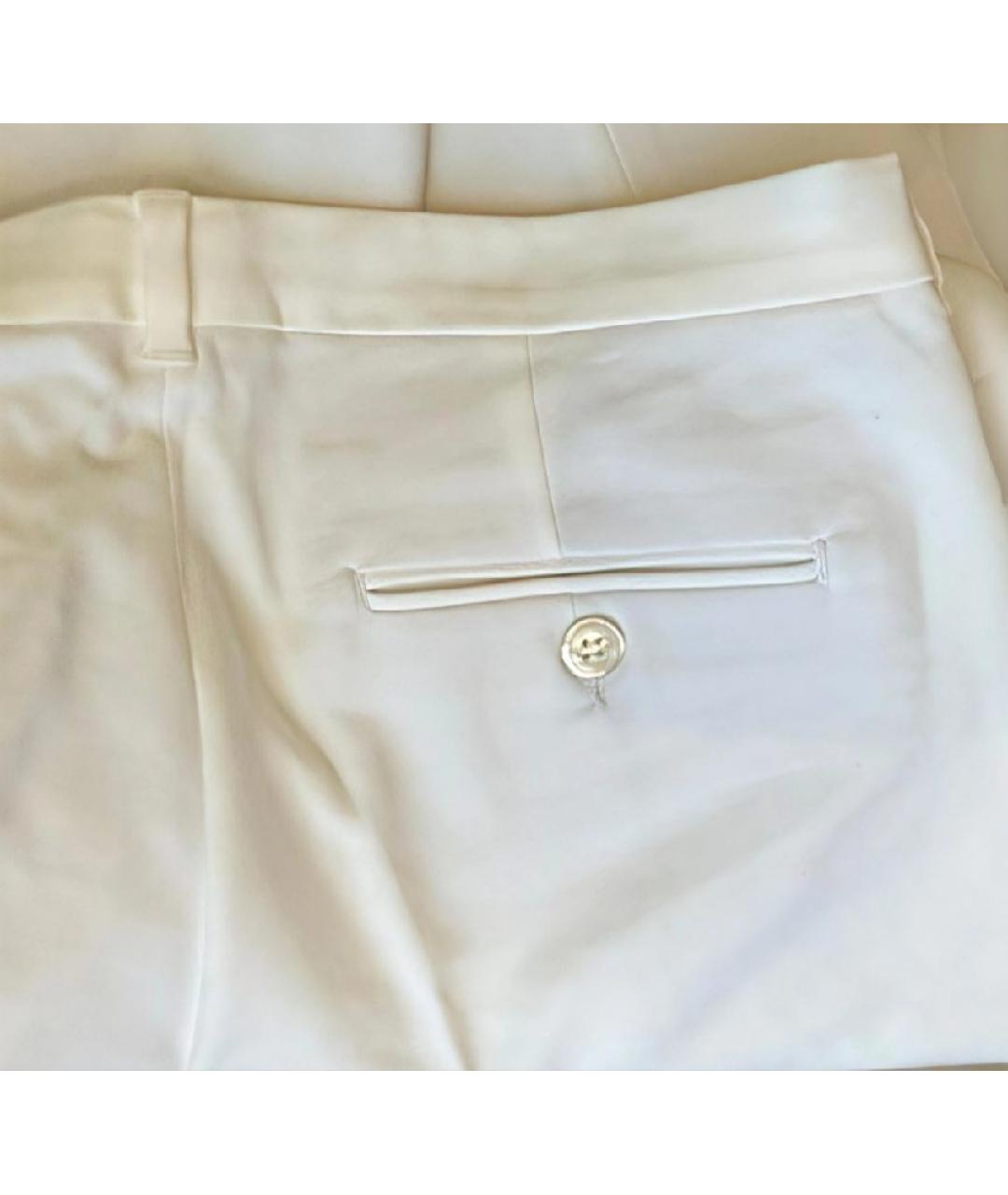 'S MAX MARA Белые хлопковые прямые брюки, фото 4
