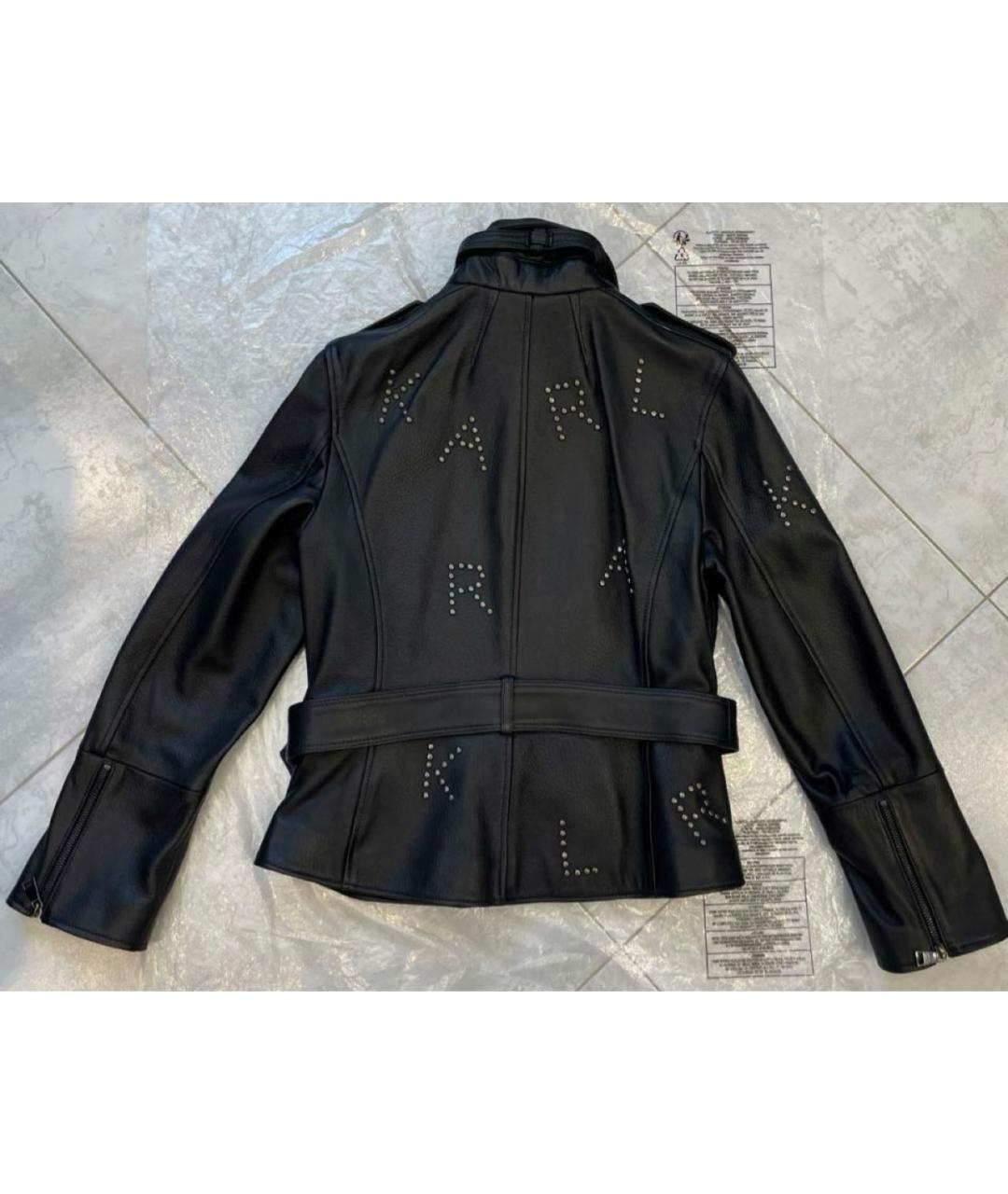 KARL LAGERFELD Черная кожаная куртка, фото 5