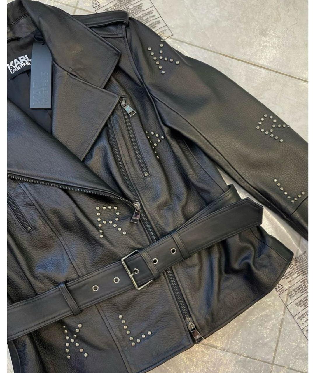 KARL LAGERFELD Черная кожаная куртка, фото 3