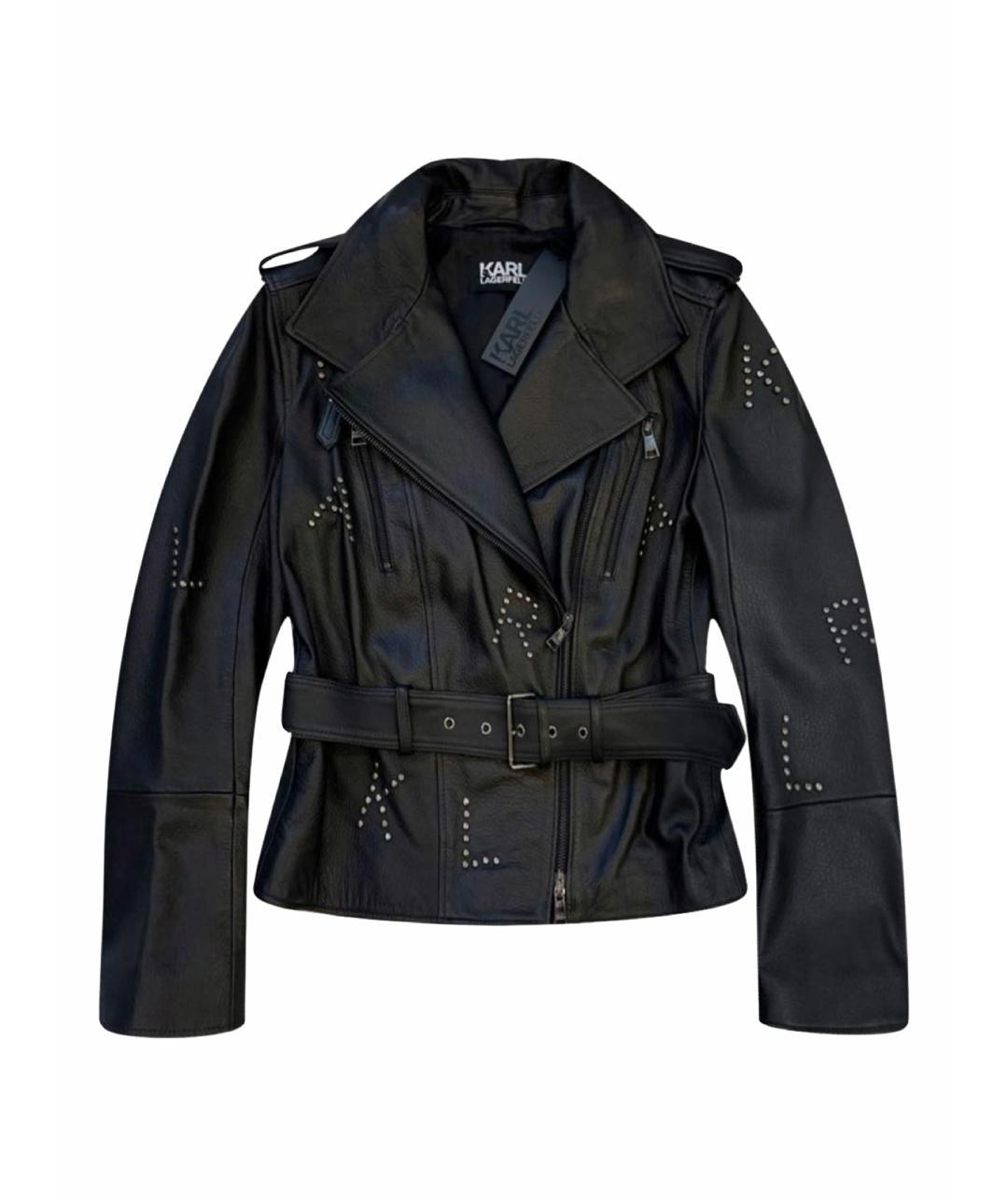 KARL LAGERFELD Черная кожаная куртка, фото 1