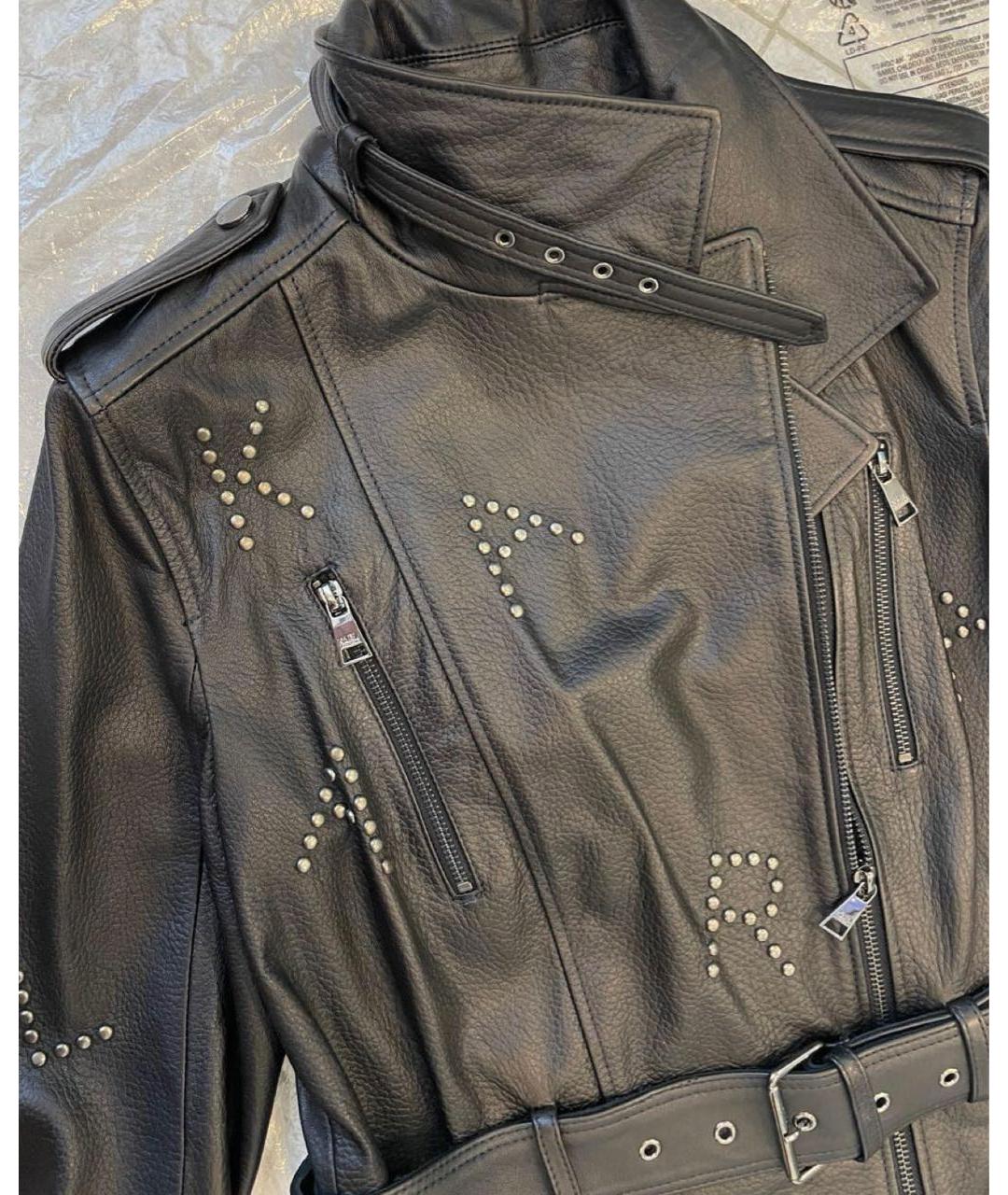KARL LAGERFELD Черная кожаная куртка, фото 4