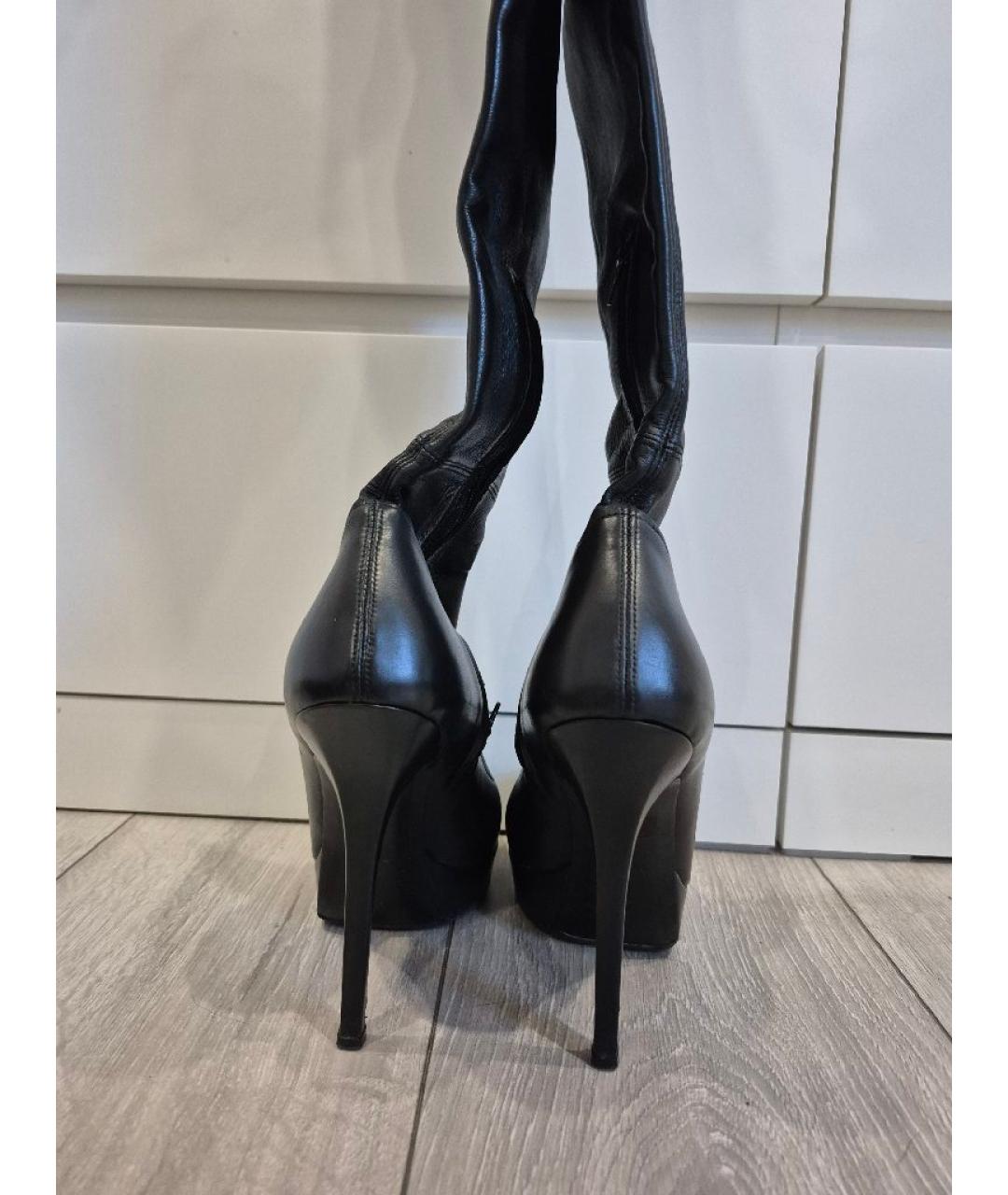 GUCCI Черные кожаные ботфорты, фото 4