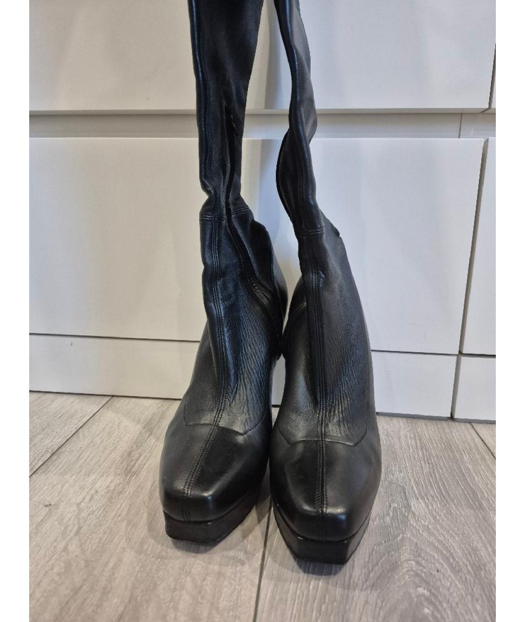 GUCCI Черные кожаные ботфорты, фото 2