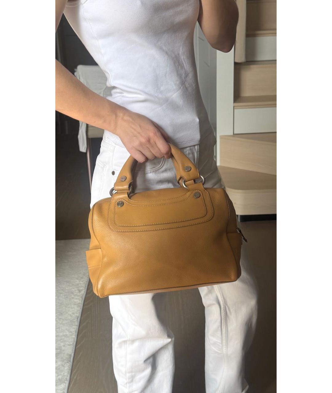 CELINE Желтая сумка с короткими ручками, фото 8