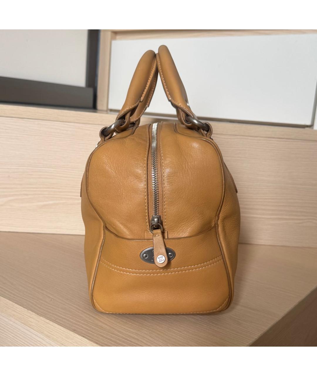 CELINE Желтая сумка с короткими ручками, фото 5