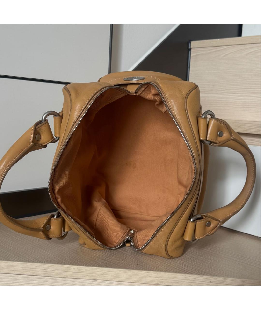 CELINE Желтая сумка с короткими ручками, фото 4