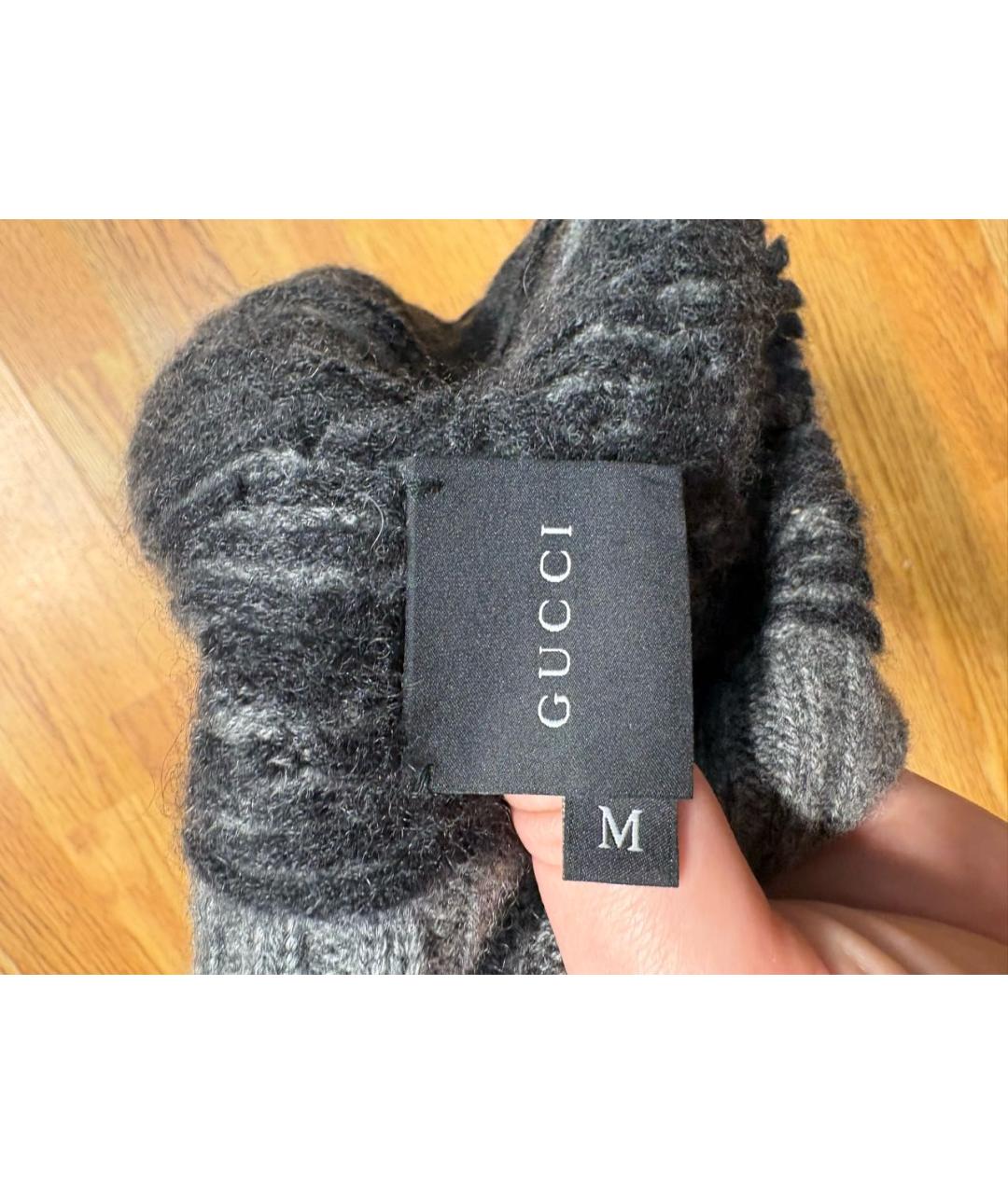 GUCCI Серая кашемировая шапка, фото 2