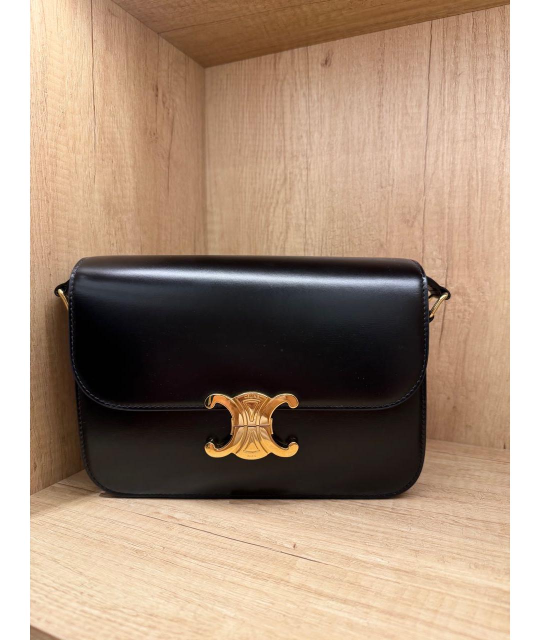 CELINE Черная кожаная сумка через плечо, фото 9