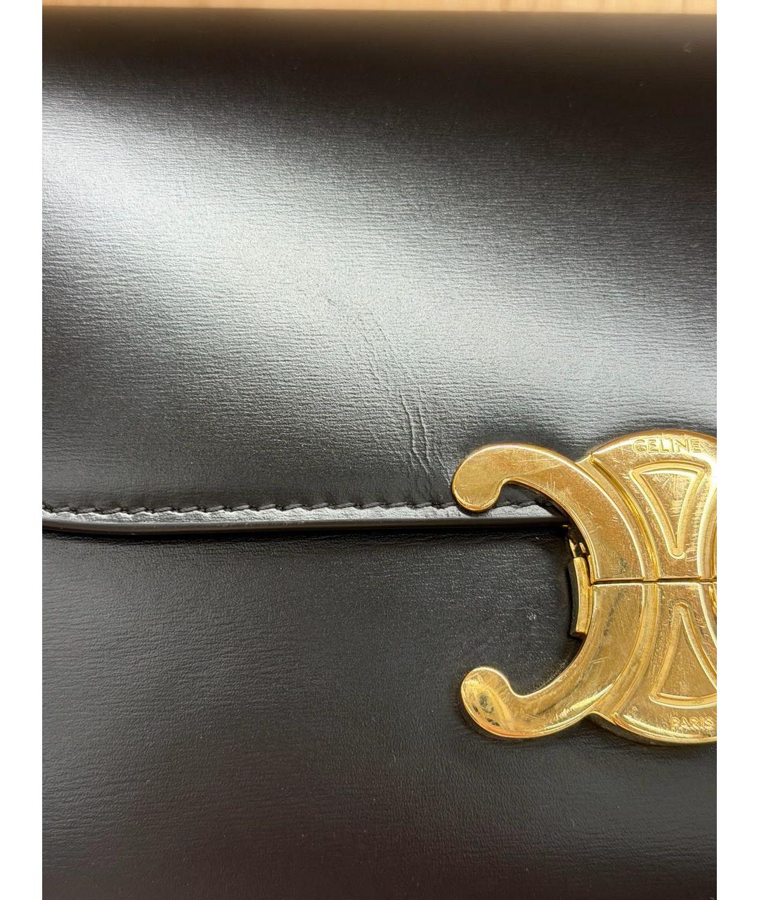 CELINE Черная кожаная сумка через плечо, фото 6