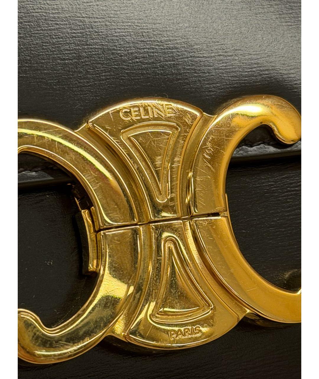 CELINE Черная кожаная сумка через плечо, фото 5