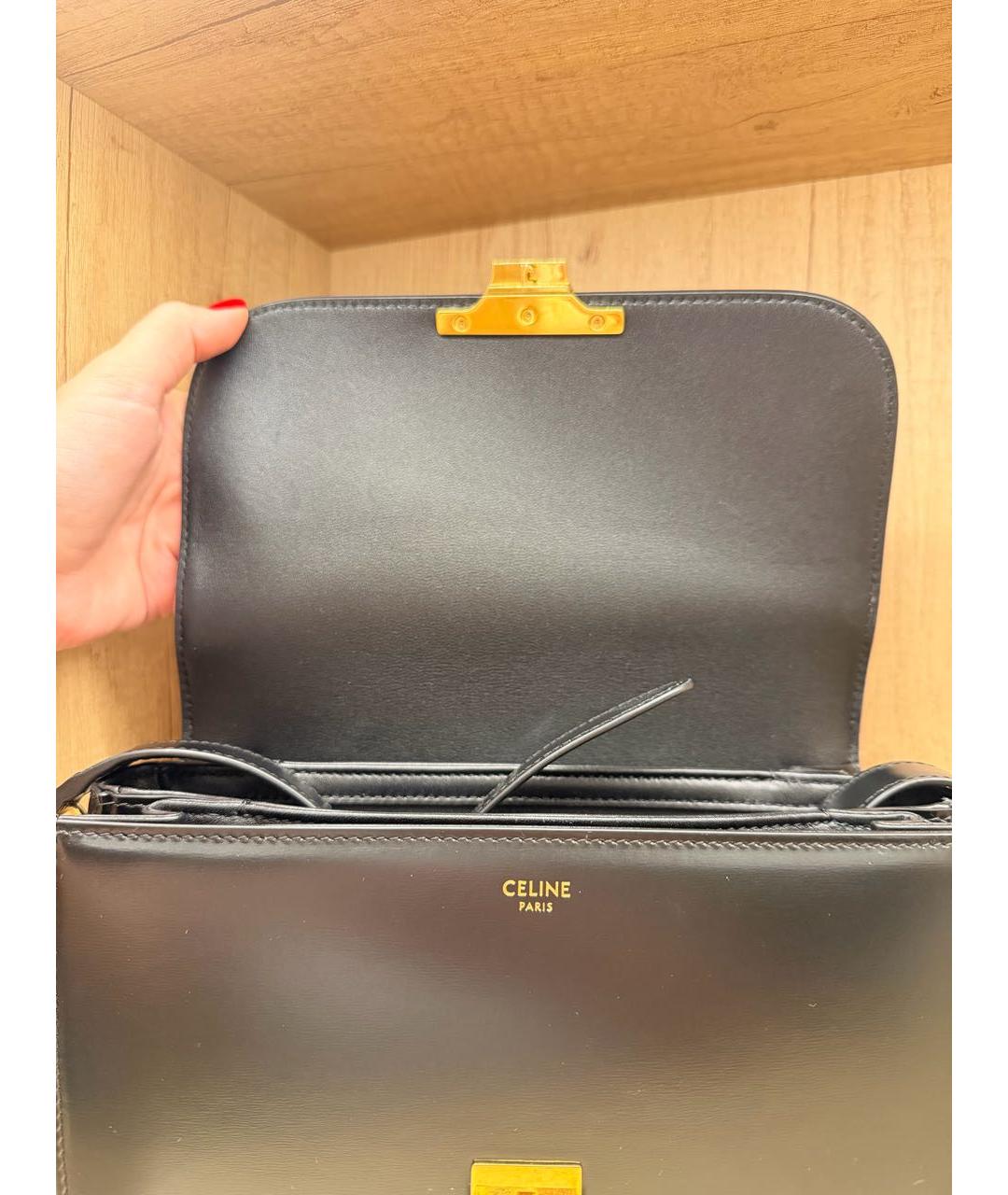 CELINE Черная кожаная сумка через плечо, фото 8