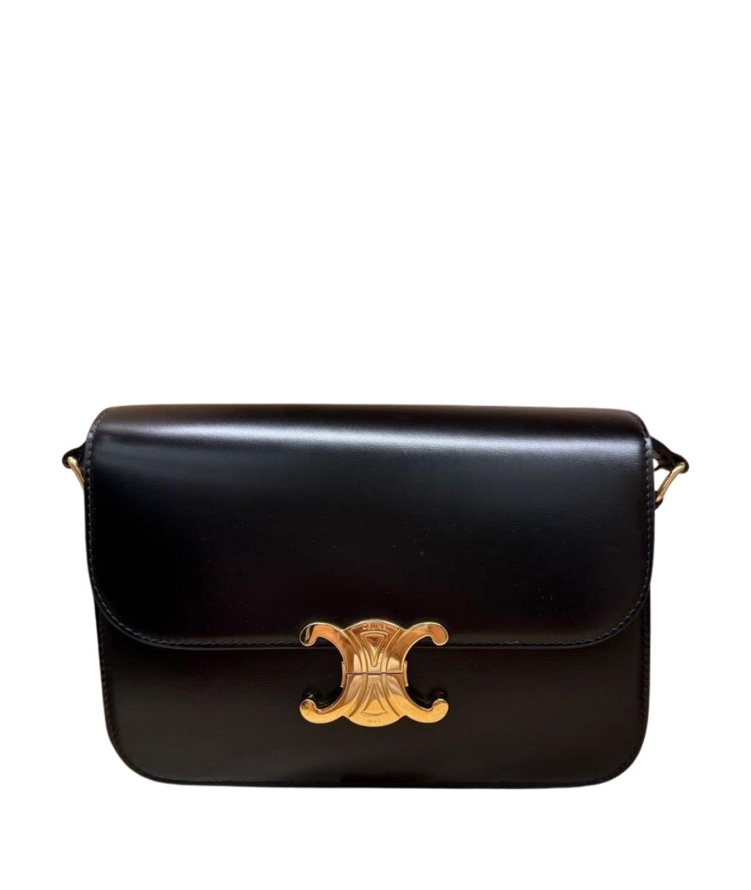CELINE Черная кожаная сумка через плечо, фото 1