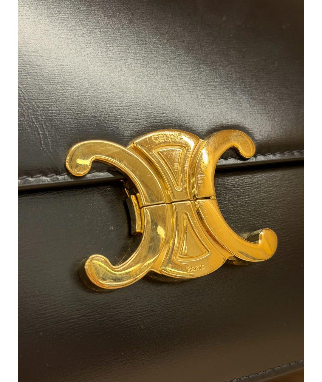 CELINE Черная кожаная сумка через плечо, фото 2