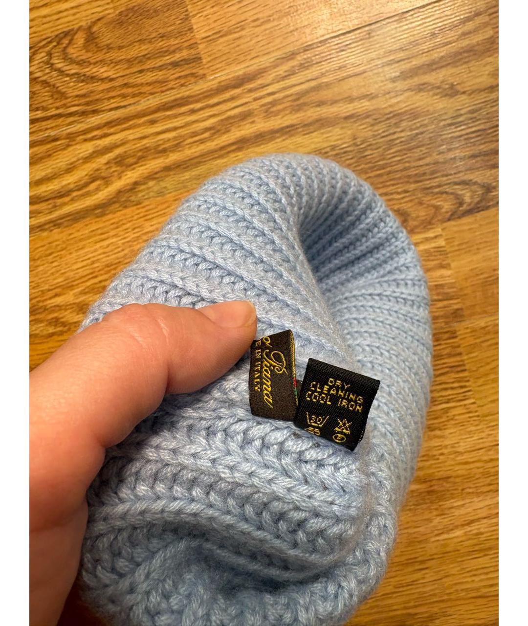 LORO PIANA Синяя кашемировая шапка, фото 4