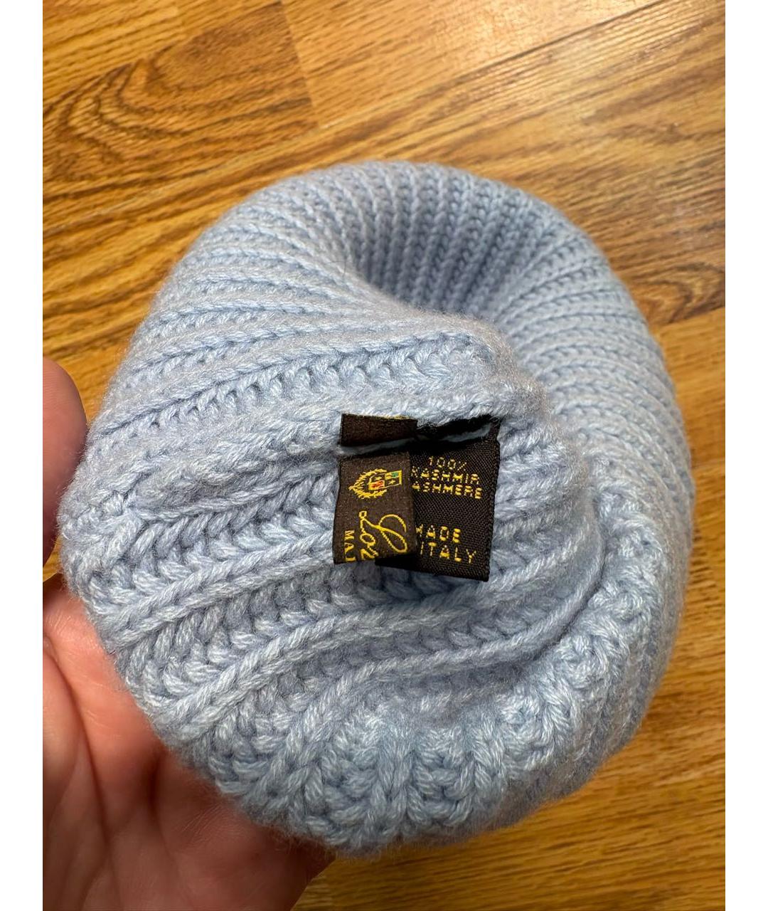 LORO PIANA Синяя кашемировая шапка, фото 5