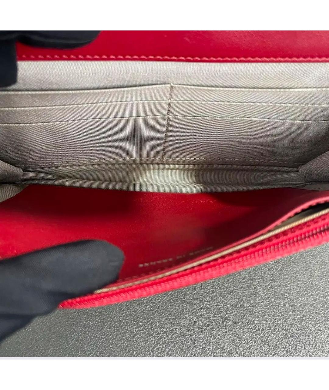 CHANEL Красная кожаная сумка через плечо, фото 7