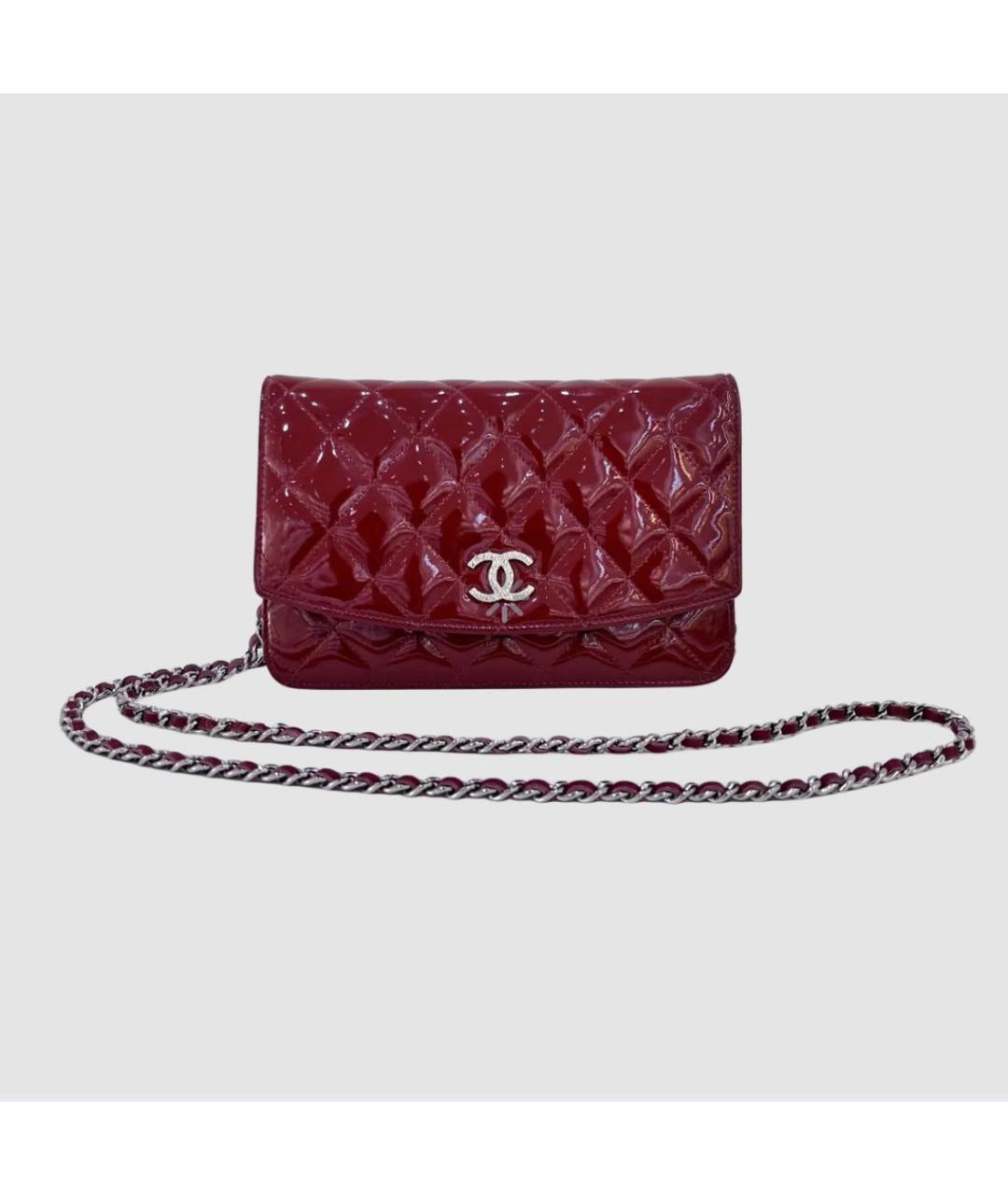 CHANEL Красная кожаная сумка через плечо, фото 9