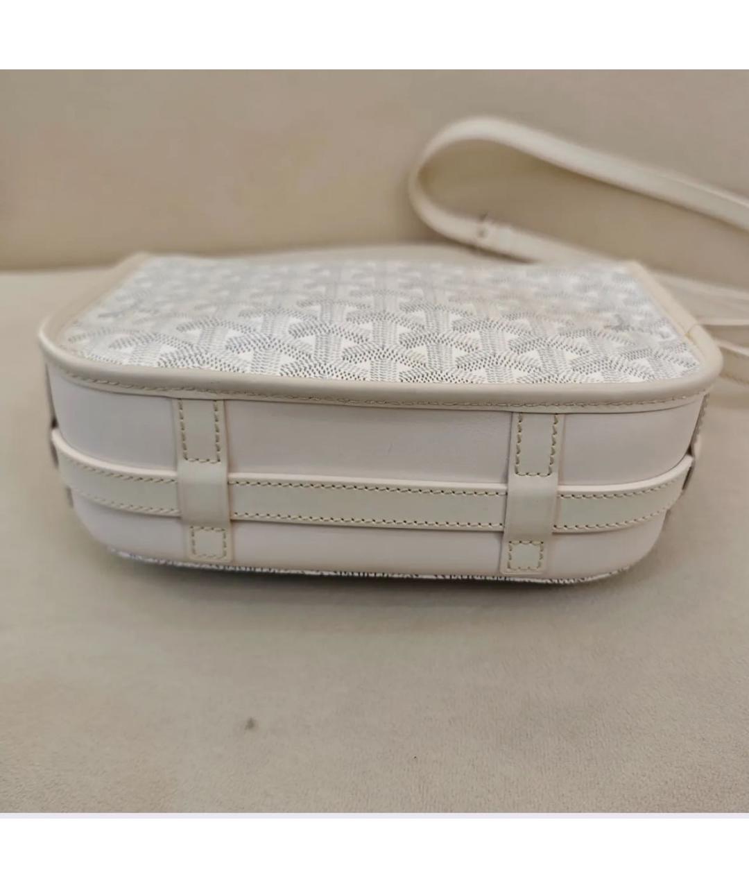 GOYARD Белая кожаная сумка на плечо, фото 4