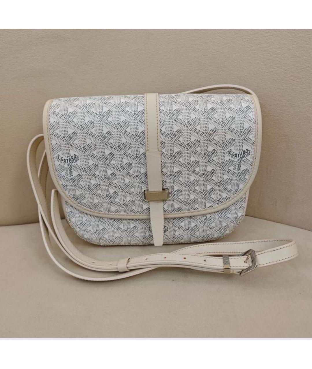 GOYARD Белая кожаная сумка на плечо, фото 9