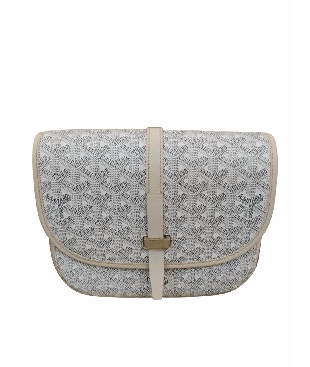 GOYARD Белая кожаная сумка на плечо, фото 1