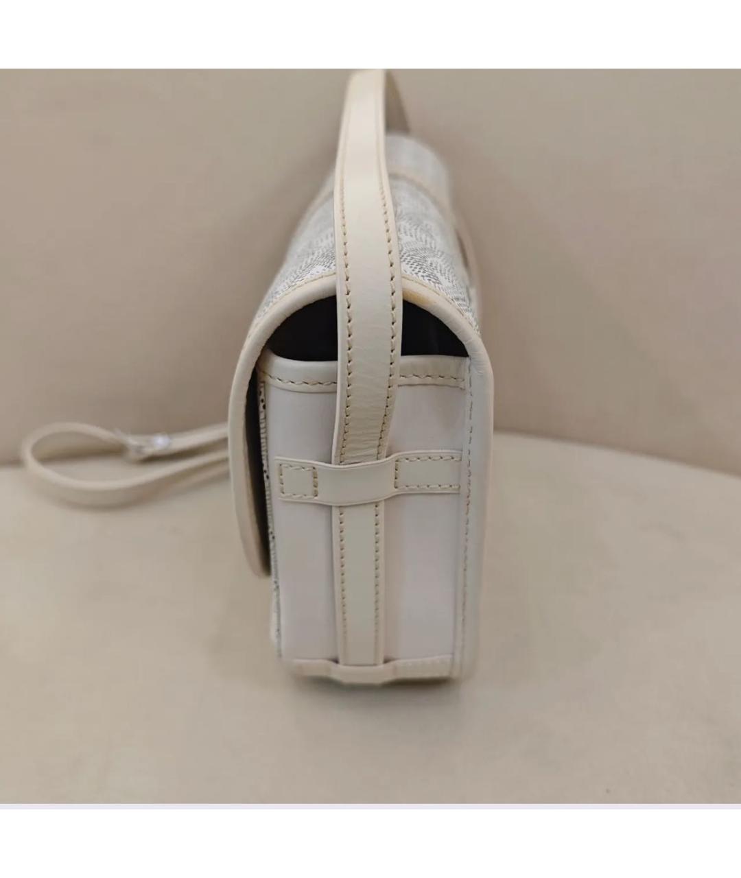 GOYARD Белая кожаная сумка на плечо, фото 5