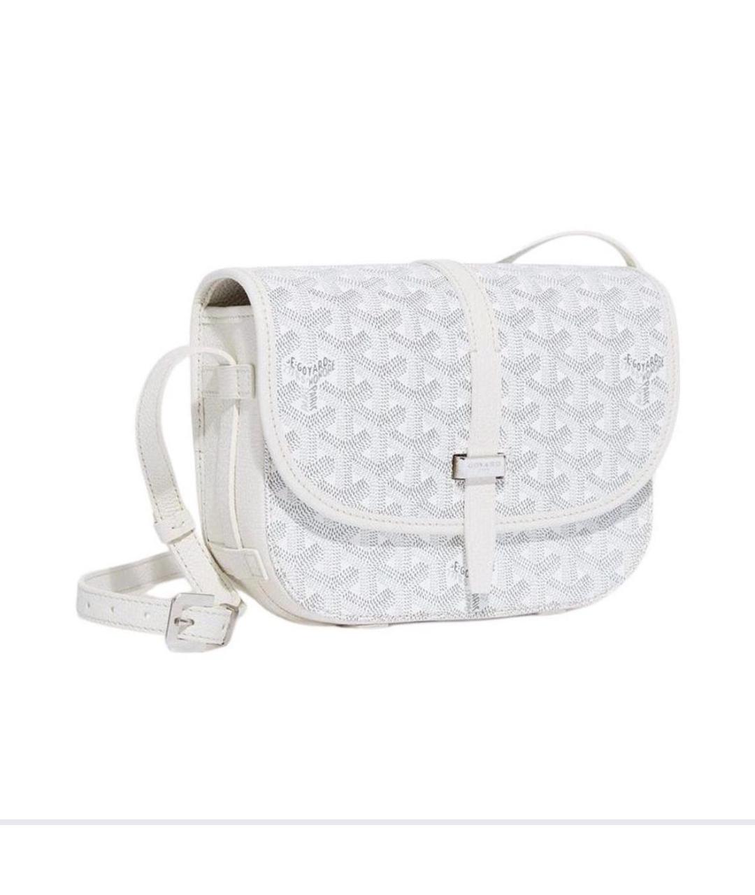 GOYARD Белая кожаная сумка на плечо, фото 2