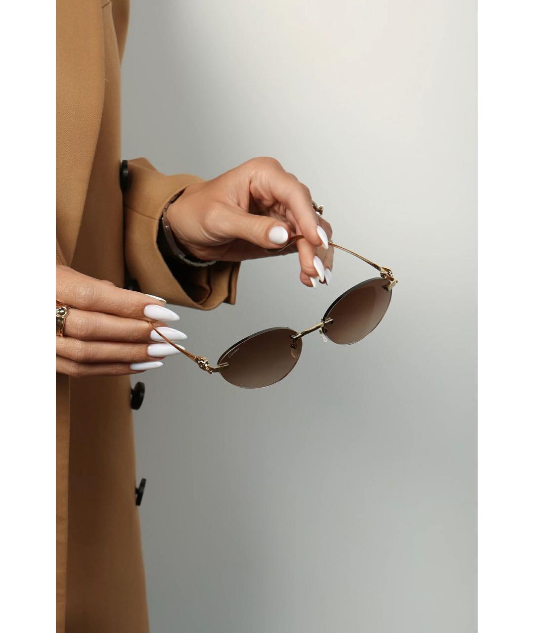 CARTIER Золотые солнцезащитные очки, фото 2