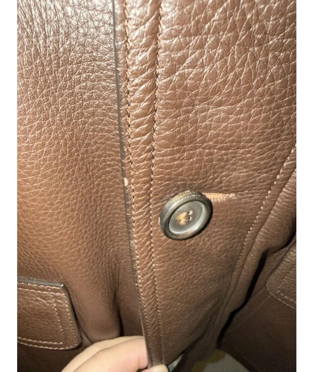 BRIONI Коричневая кожаная куртка, фото 6