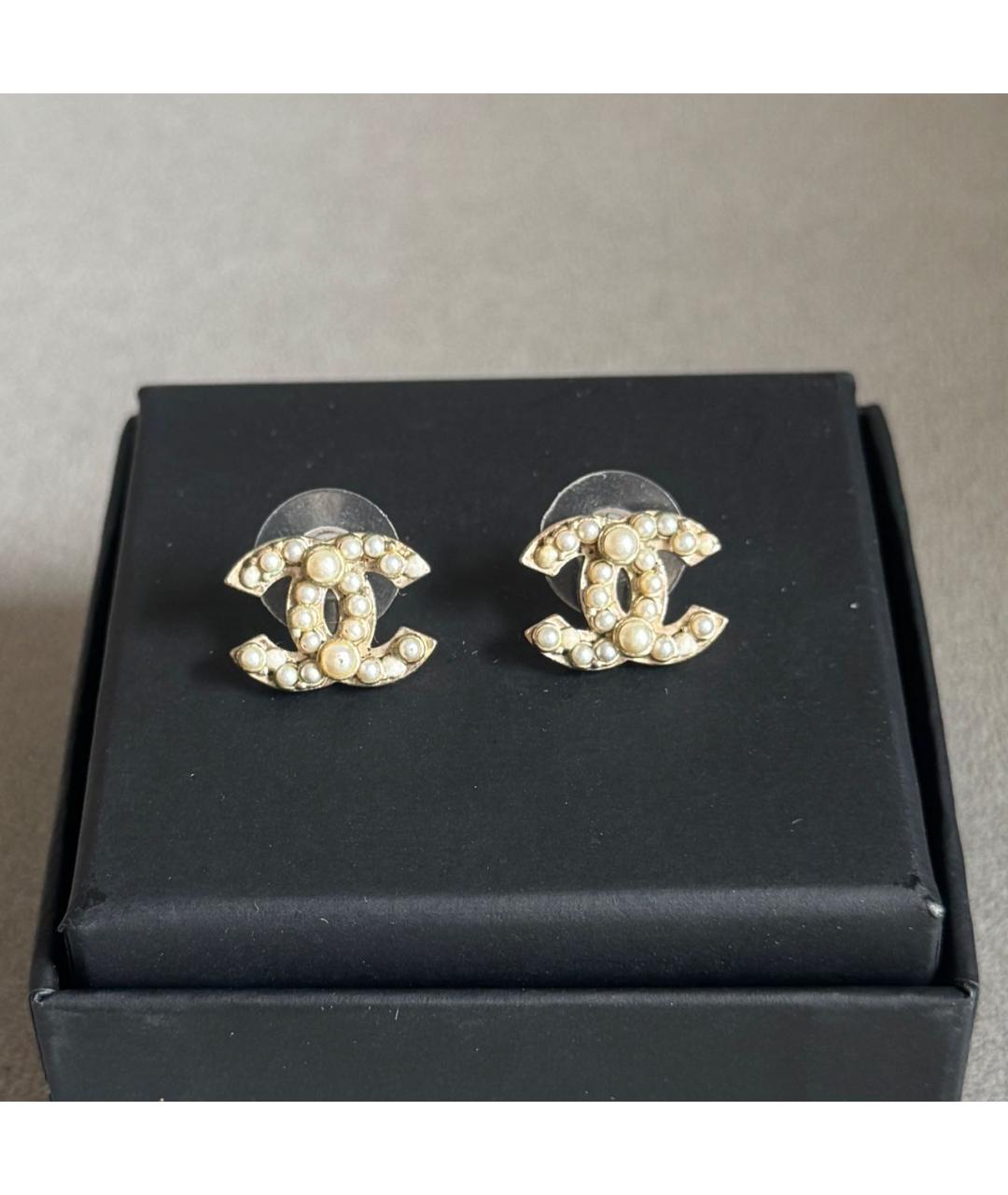 CHANEL Белые серьги, фото 9