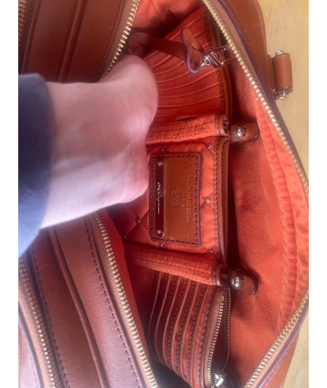 LANCEL Коричневая жаккардовая сумка с короткими ручками, фото 4