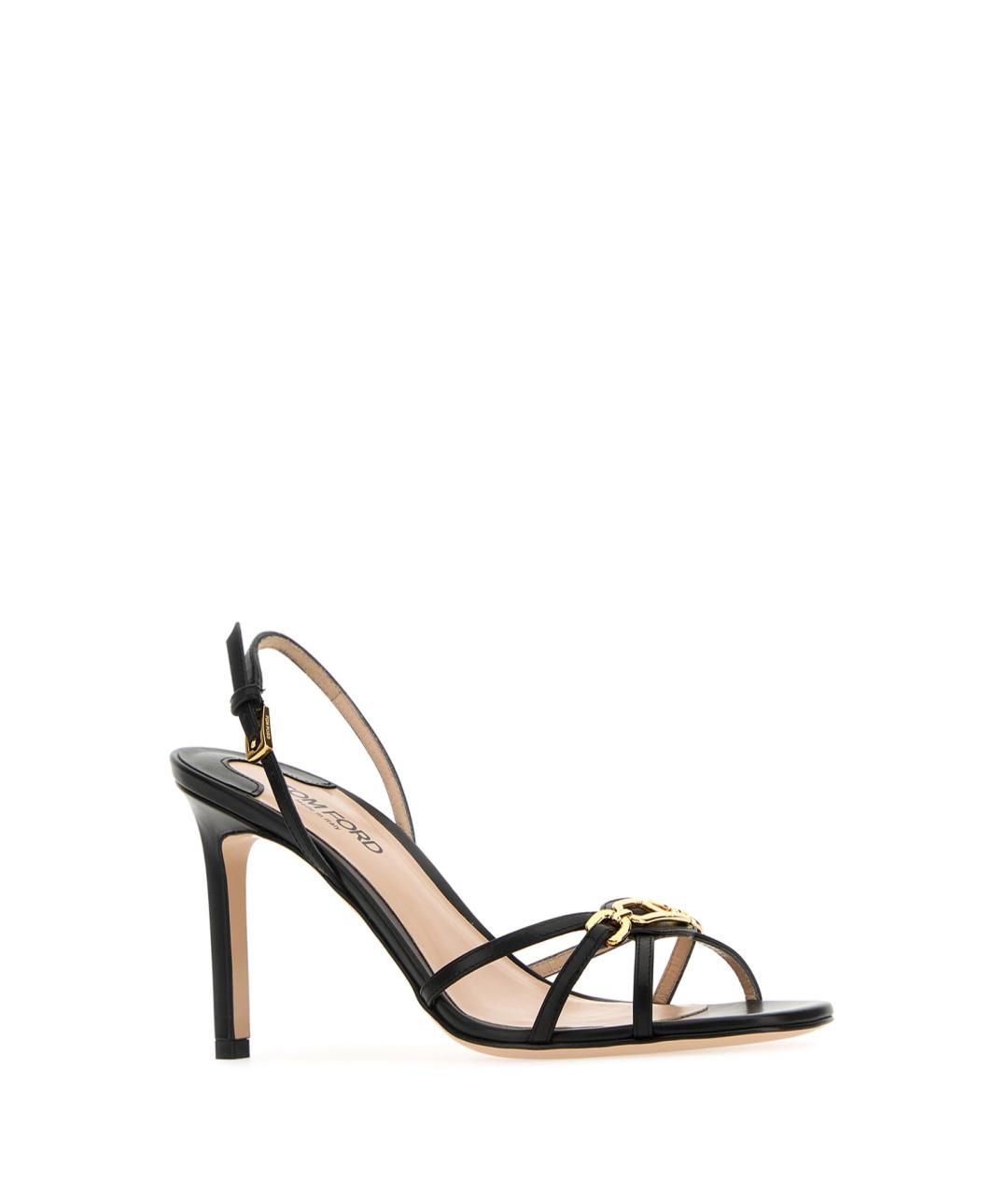 TOM FORD Черные кожаные босоножки, фото 2