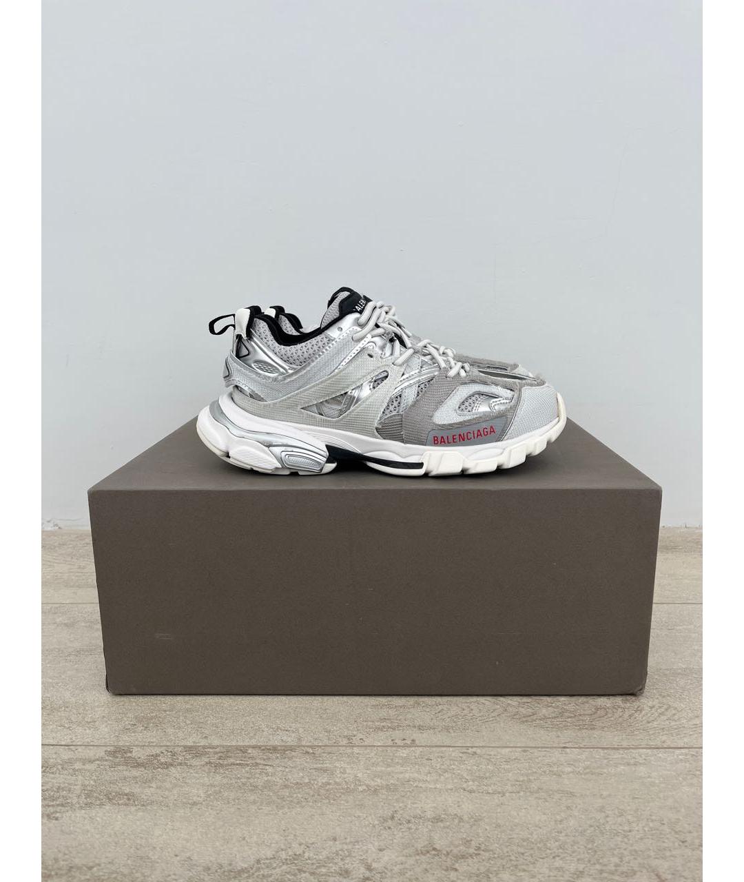 BALENCIAGA Серебряные текстильные кроссовки, фото 8