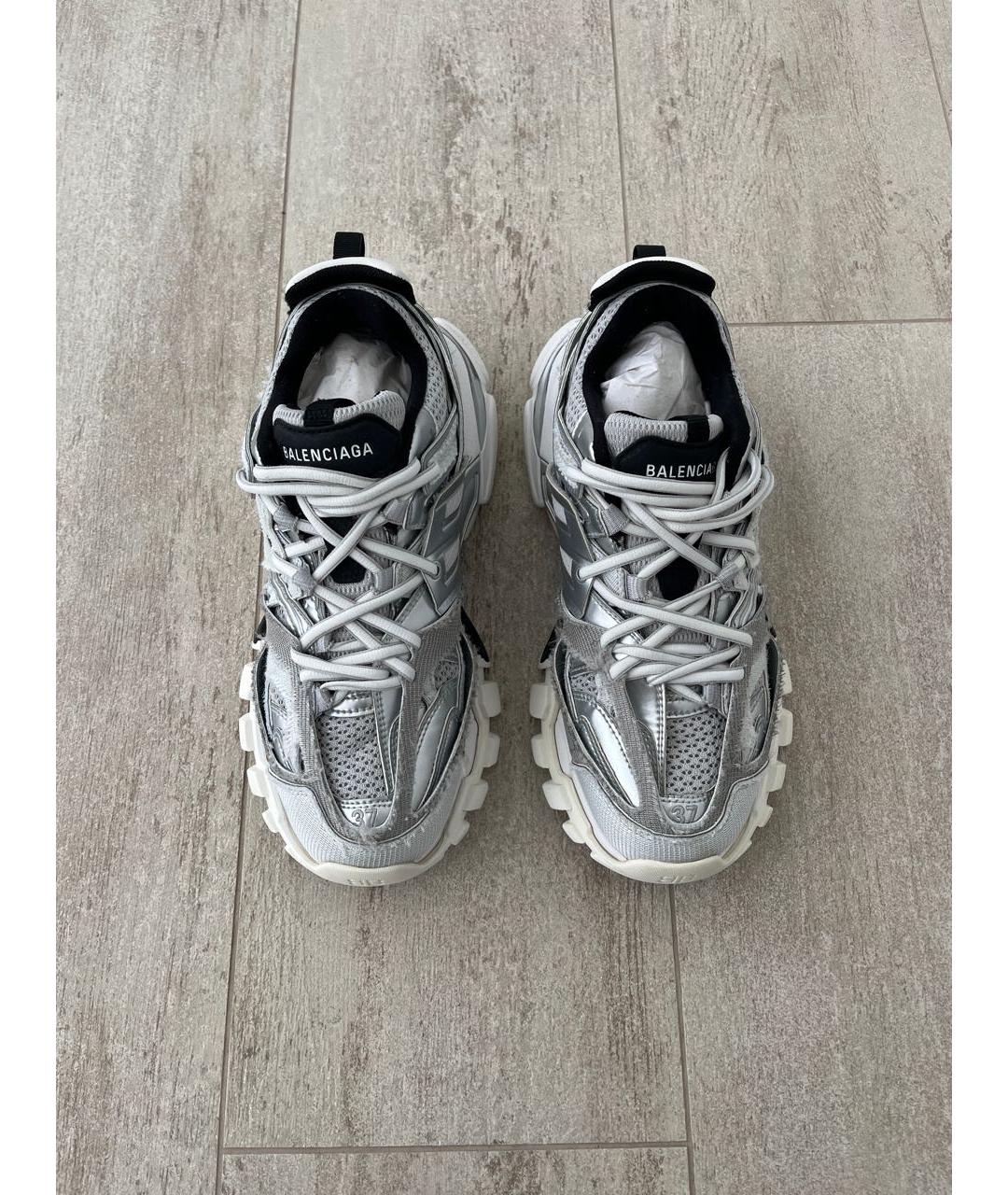 BALENCIAGA Серебряные текстильные кроссовки, фото 2