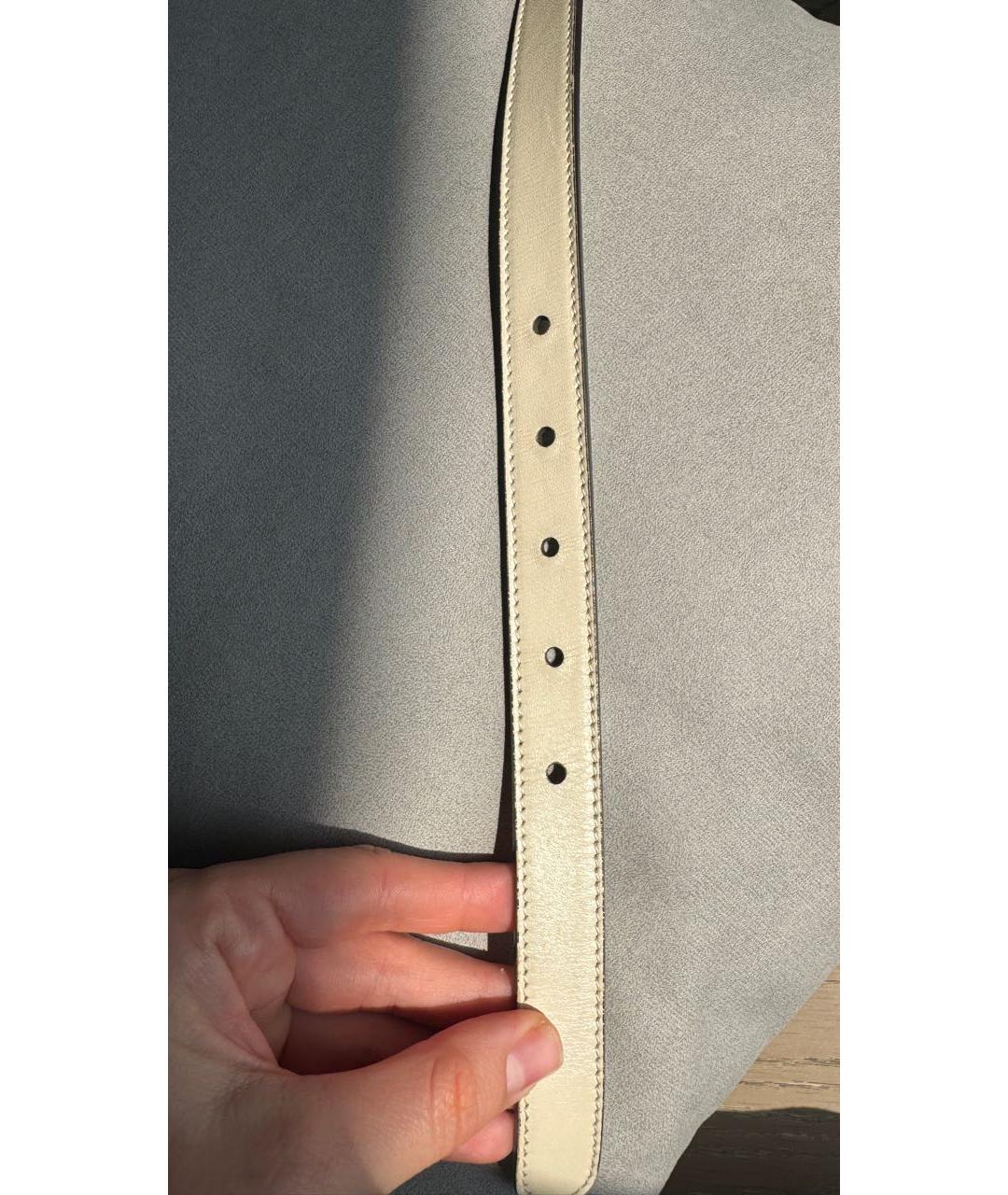GUCCI Бежевый кожаный ремень, фото 5
